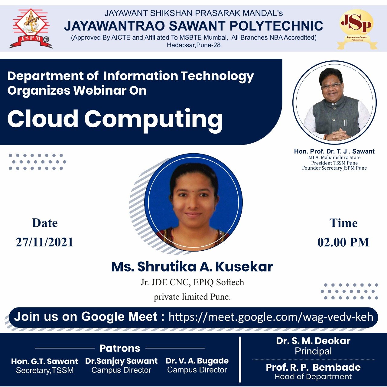 Webinar Topic : Cloud Computing